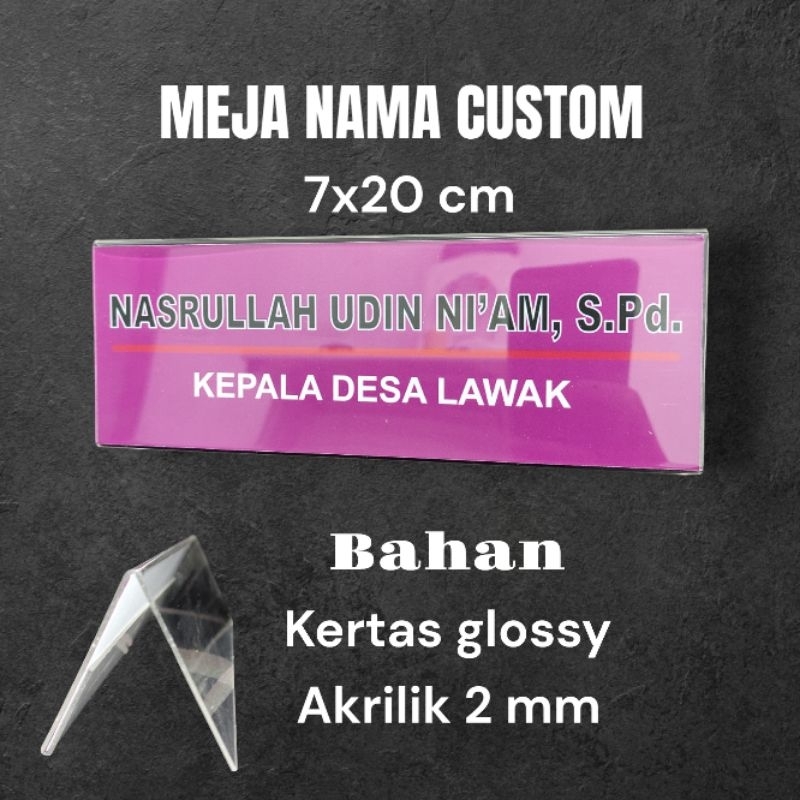 

Meja Nama Akrilik- Name desk 7x20 cm