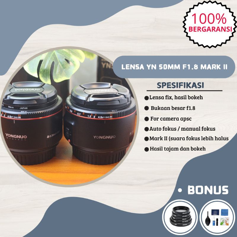 Lensa fix canon YN 50mm f1.8 mark ii lensa bokeh murah