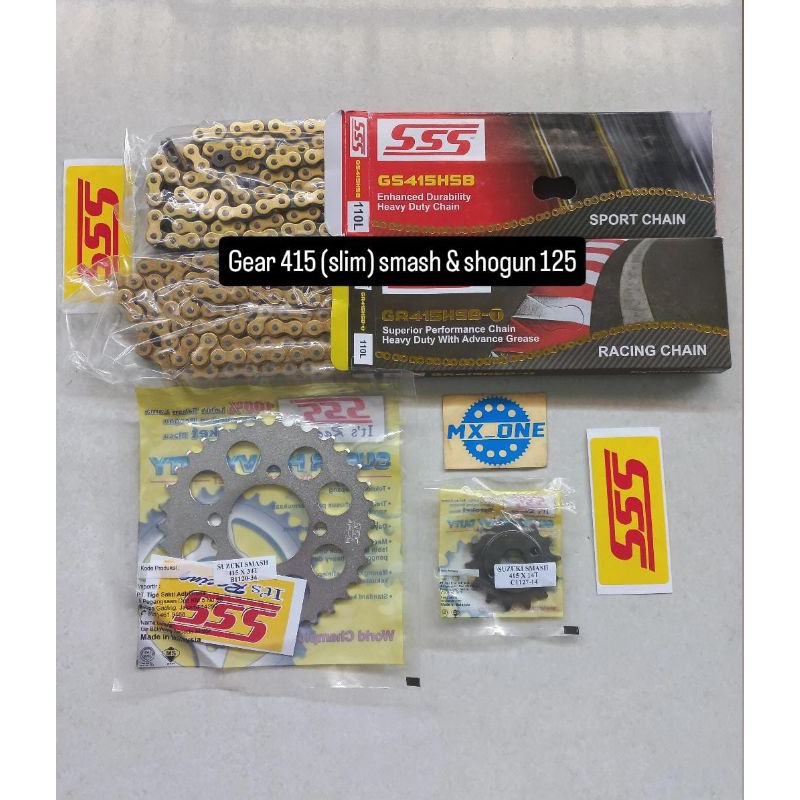 Gear set sss 415 ( slim )  smash /  shogun 125