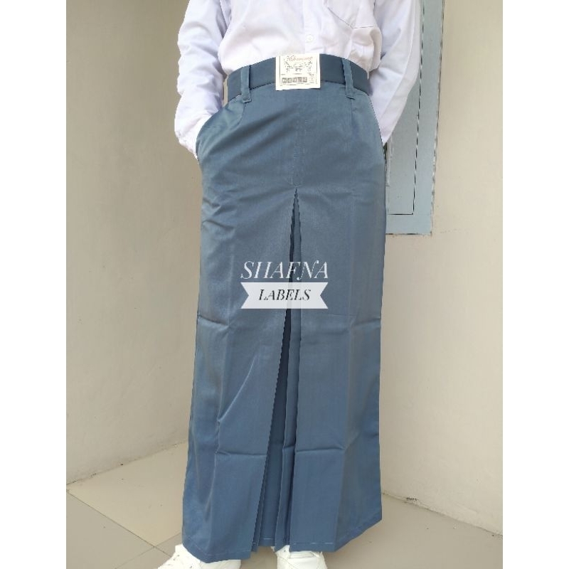 ROK SEKOLAH SPAN BELAH SATU DEPAN ABU-ABU SMA/SMK TWIST