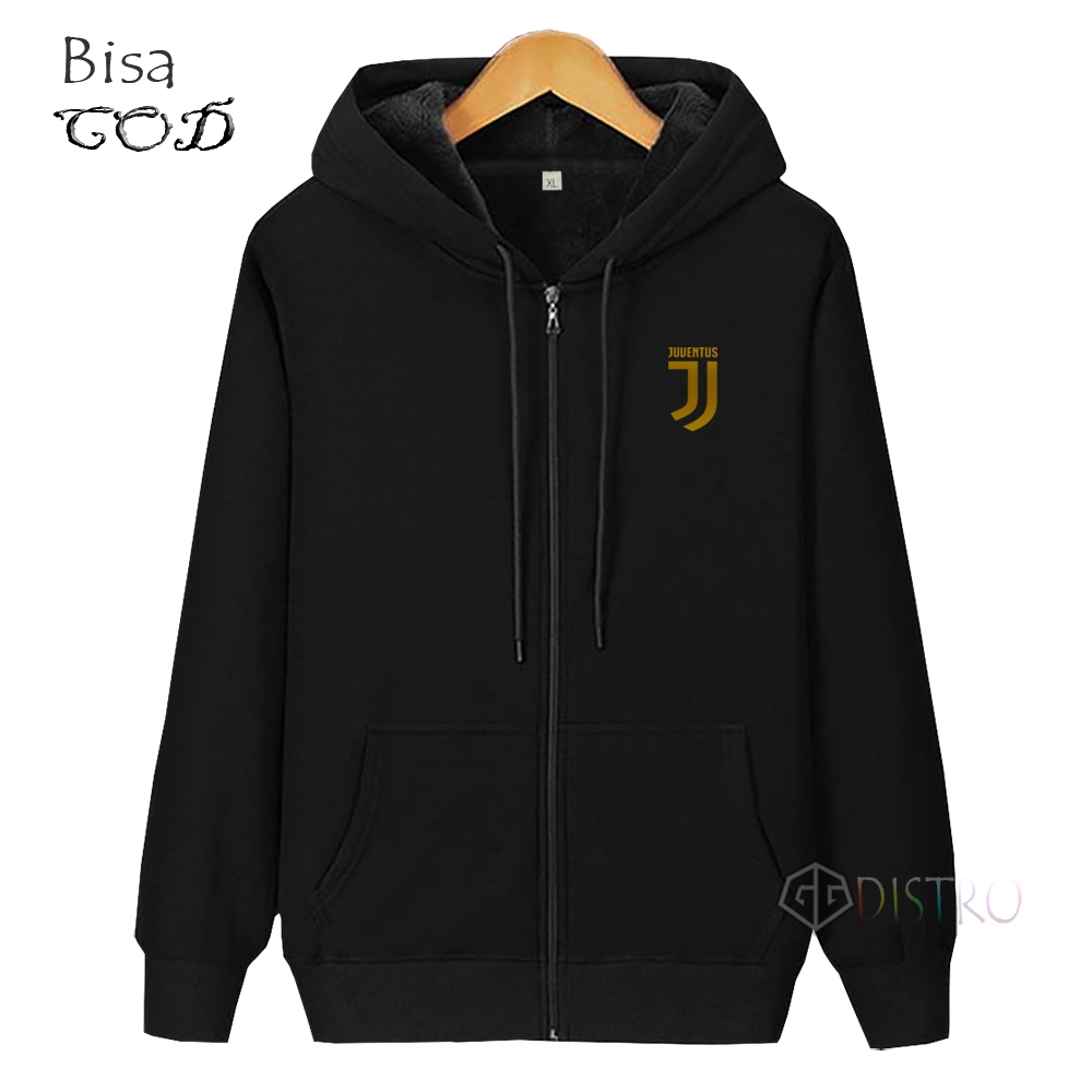 Gg Distro - Unisex Jacket Zipper Resleting  Juventus Gold Jacket Pria Jacket Tebal