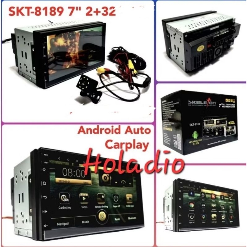 HEAD UNIT ANDROID  SKELETON SKT-8189 7" RAM 2+32GB ( TERIMA PASANG ) READY BODY SLIM