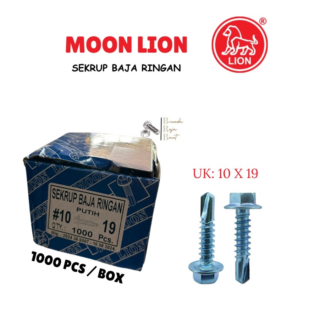 Baut Baja Ringan 10x19 1000 pcs Skrup Gypsum Sekrup Baja Ringan / Baut Baja Ringan Moon Lion 10x19 /