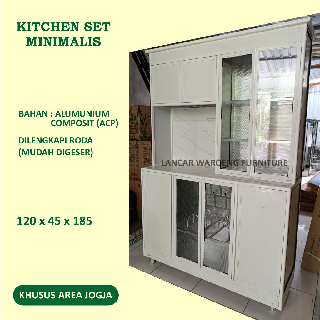 KITCHEN SET ALUMINIUM ACP | LEMARI DAPUR | RAK PIRING
