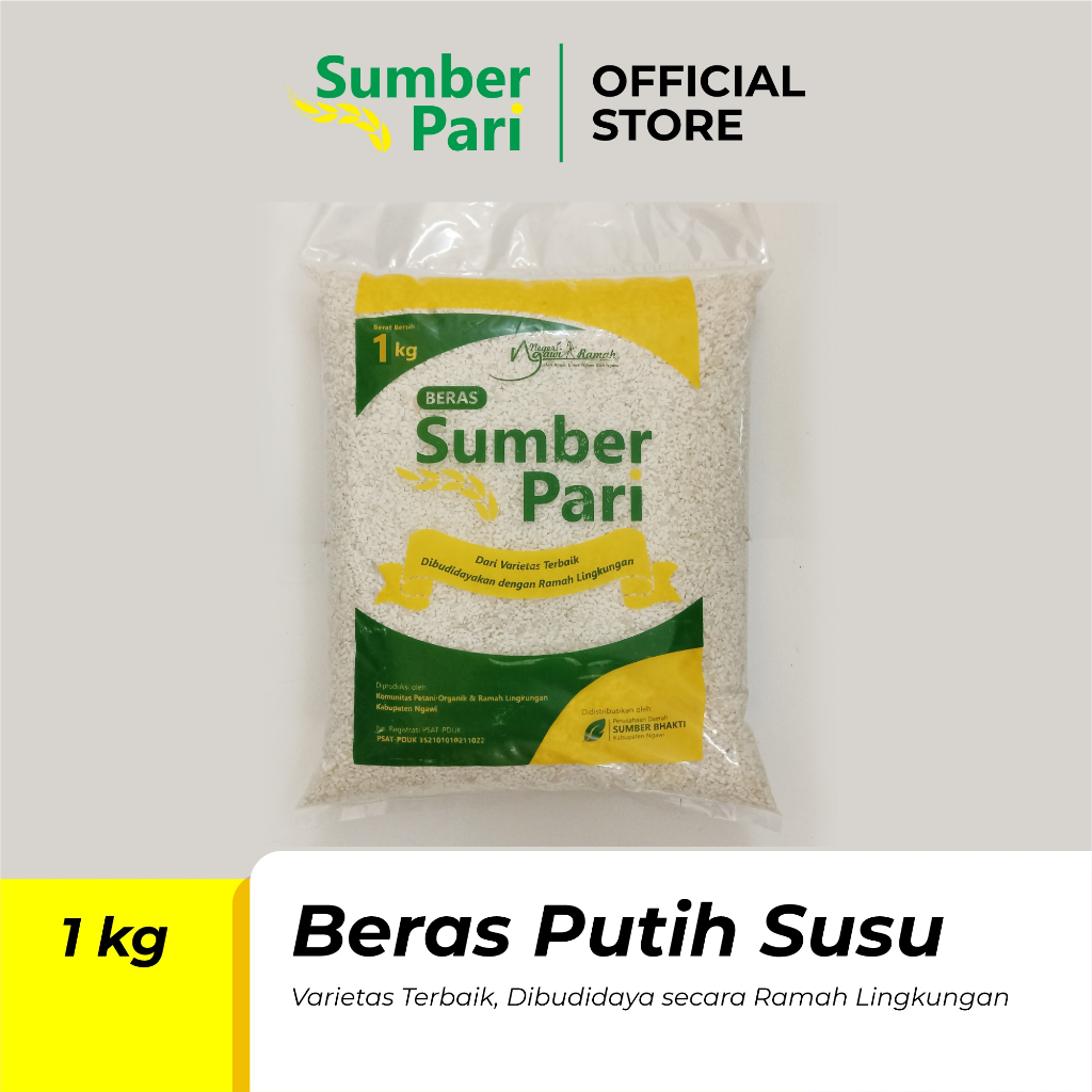 

Beras Putih Susu Sumber Pari 1 Kg - Beras Ramah Lingkungan
