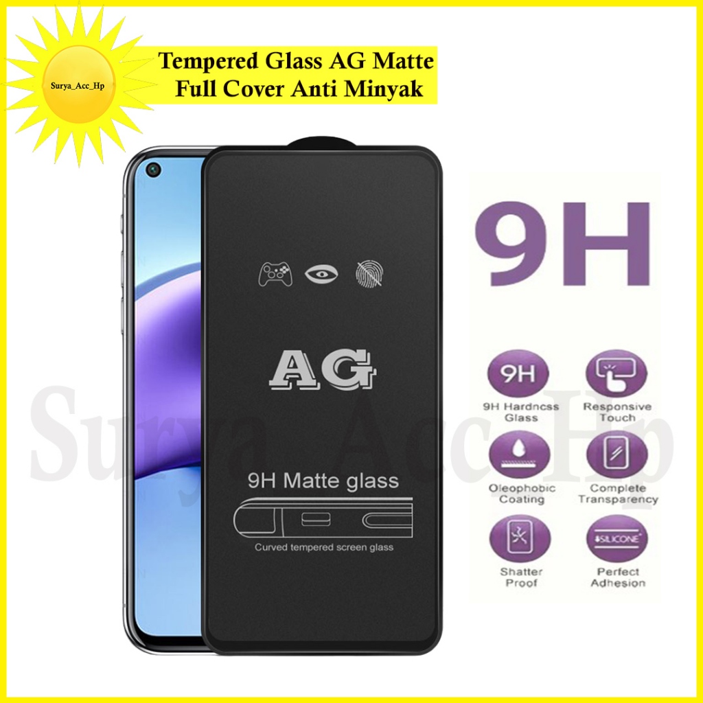 Tempered Glass AG Matte Full Cover Anti Minyak For Xiaomi Poco M3 M3 Pro M4 Pro Poco M5 M5s