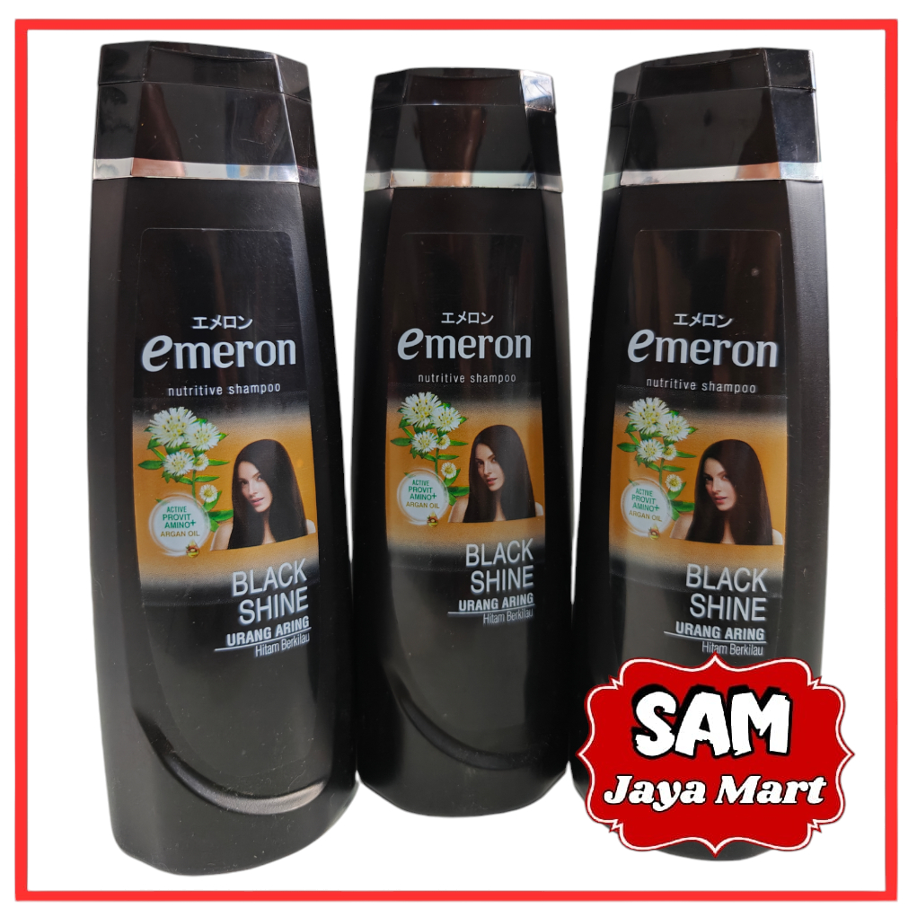 Emeron Shampo Urang Aring Black Shine - Emeron Sampo - Sampo Emeron 170ml - Sampo Urang Aring
