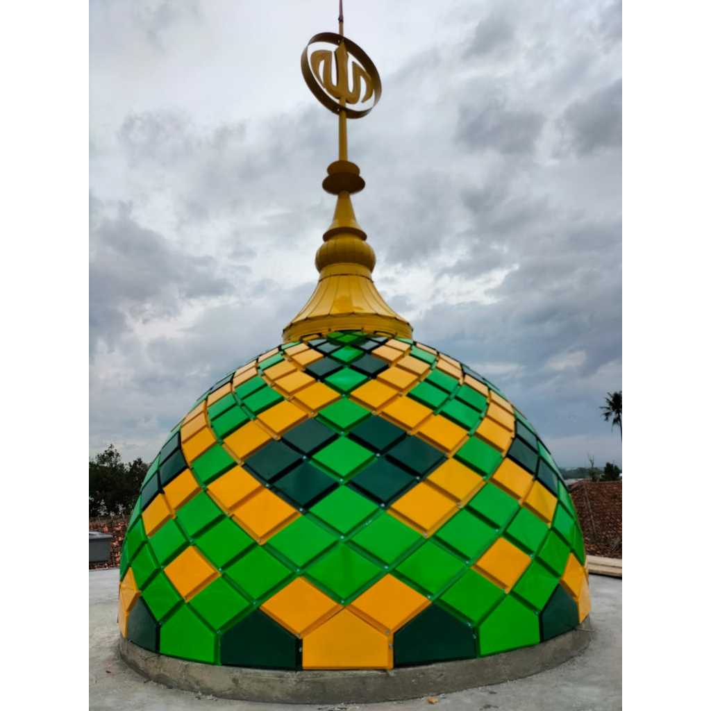 KUBAH MASJID BESAR BAHAN ENAMEL GALVALUME MEWAH KUAT DAN TAHAN LAMA DIAMETER 500CM TINGGI 300CM