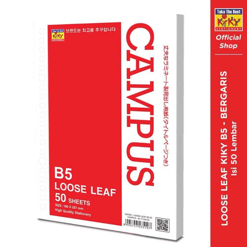 

loose leaf kiky ukuran A5 dan B5 Tanpa garis