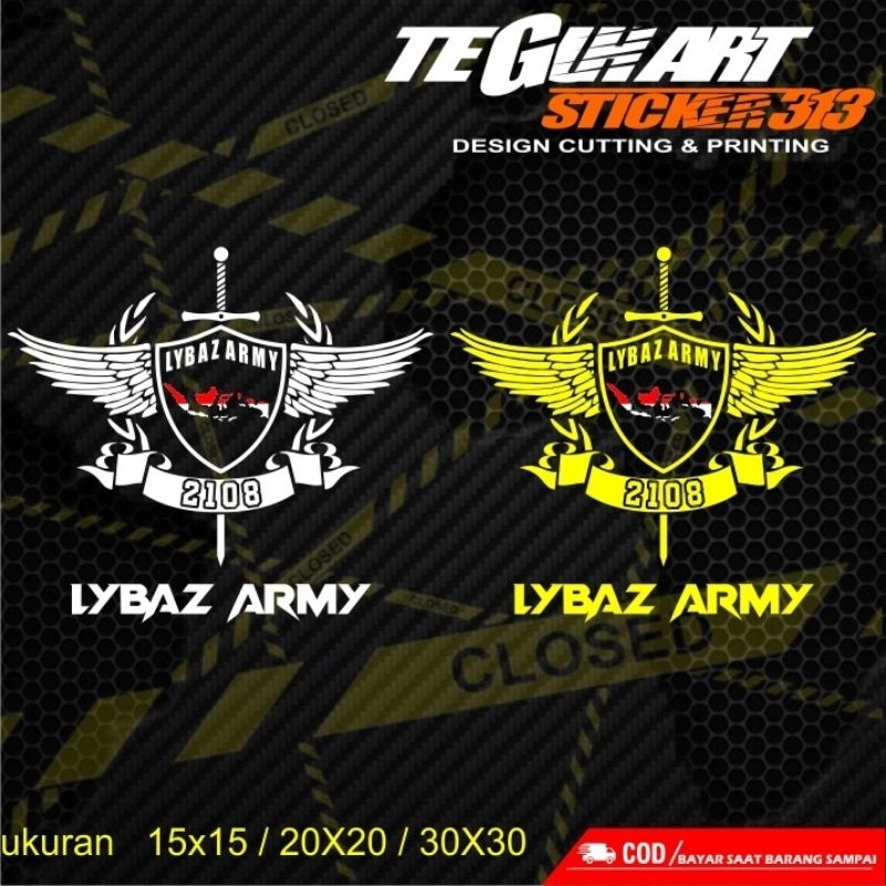STICKER CUTTING LETTING LYBAZ ARMY 2108 || Bahan Menyala