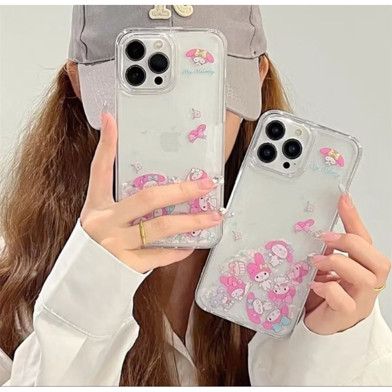 case cinnamoroll Kuromi My Melody Quicksand Glitter Phone