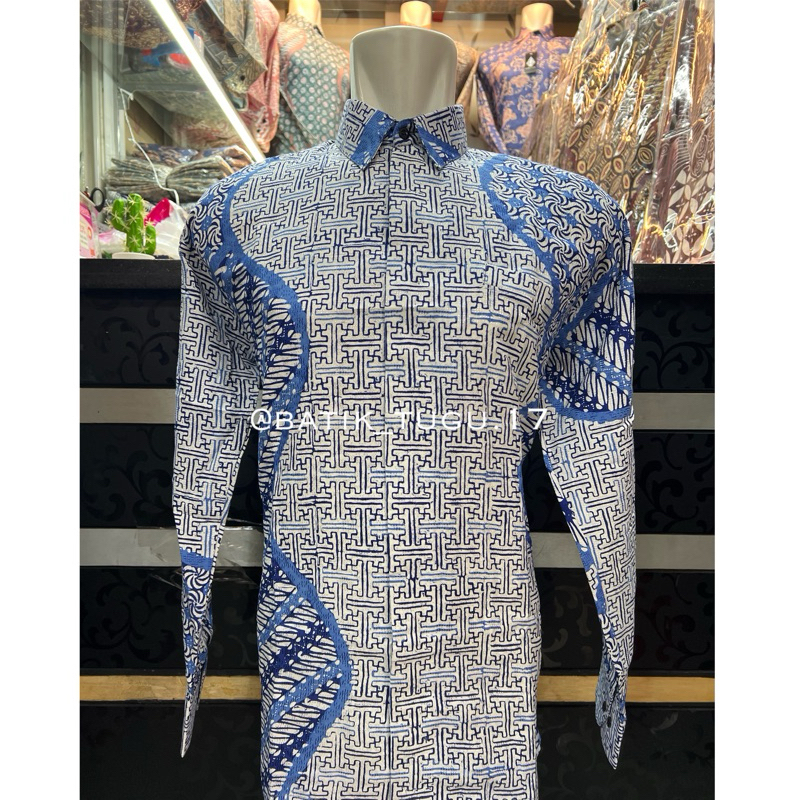 Batik Dobi ATBM cap,,atasan kemeja batik dobby,,batik trusmi cirebon