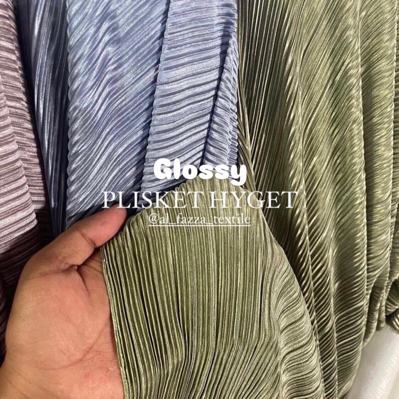 1/2 Meter Kain Plisket Glossy Hyget Premium | Bahan Plisket Polos | Pilsket Meteran