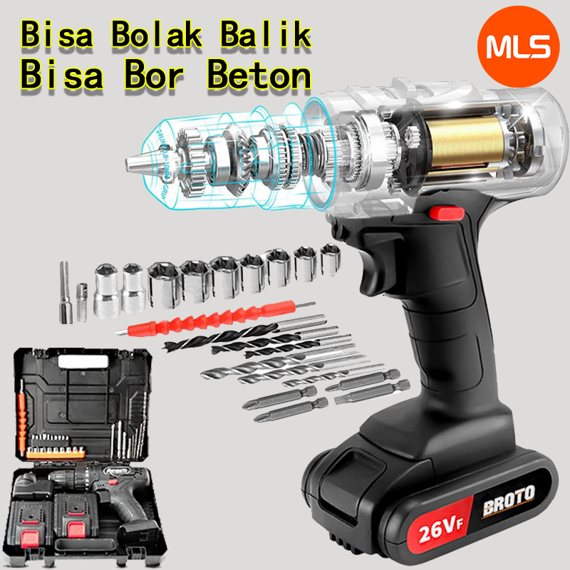 REAIM Bor Baterai Mesin Bor Bor Listrik bor listrik bor cas bor batre Murah Bor Impact Cordless