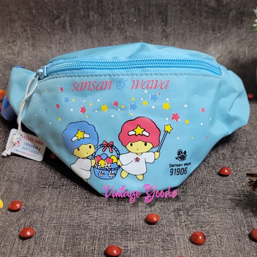 Vintage 90s Waist Bag Tas Pinggang Sansan Wawa Sanwa Blue