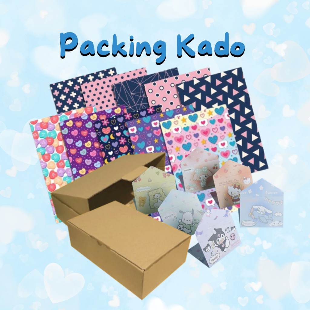 

Packing Pembungkus Kado Kertas Kado / Kartu Ucapan / Kardus Kado NGASOH.ID