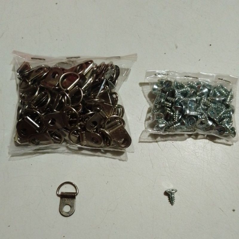 ( 100set ) Gantungan D Kecil Dan Sekrup 6 X 3/8