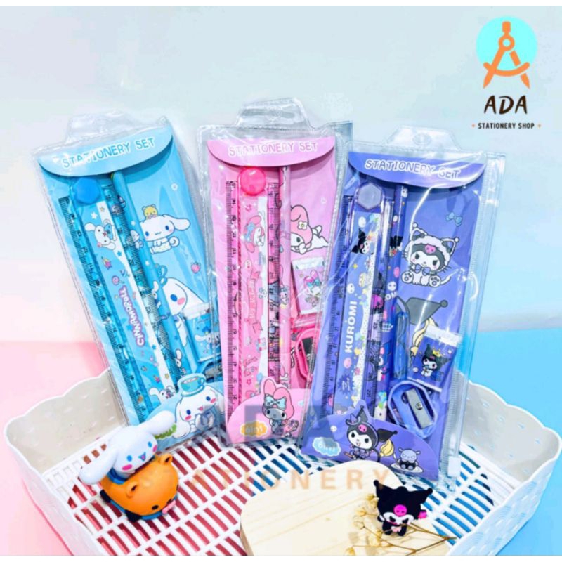 

STUDY SET + POUCH 3369 MOTIF KUROMI ALAT TULIS 1 SET