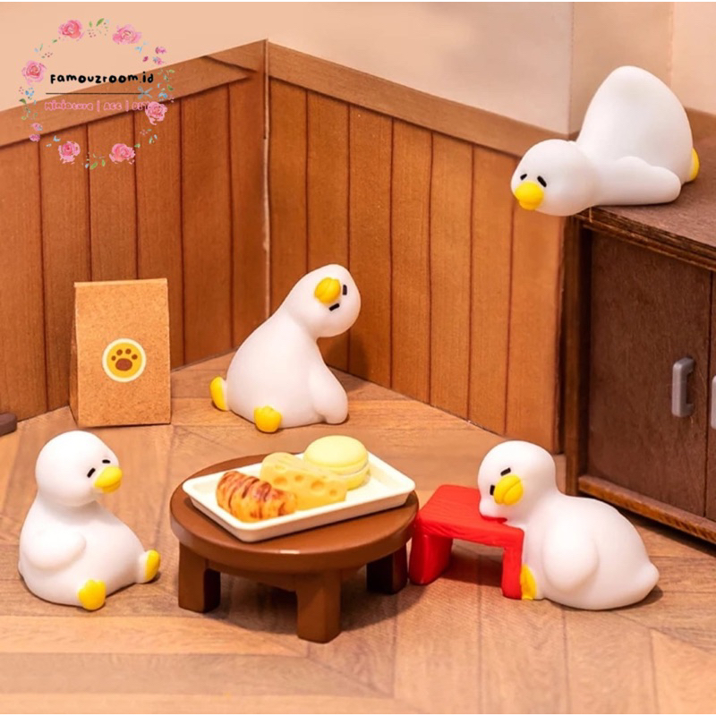 Miniatur Figure Ornamen Bebek Putih - Miniature White Duck Fairy Garden Landscape - Miniatur Resin B