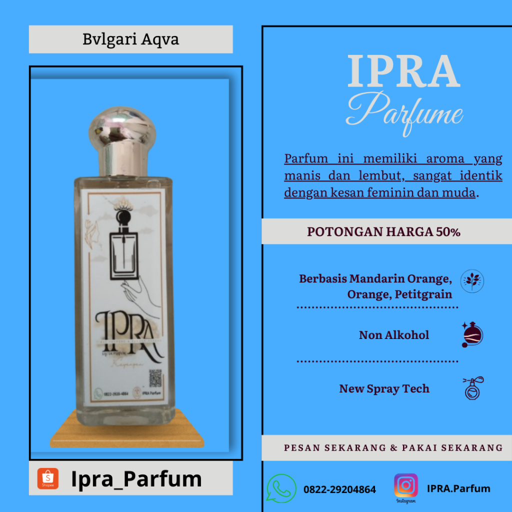 【100% Original】Bvlgari Aqva IPRA parfum Pria 100ML/bulgari parfum