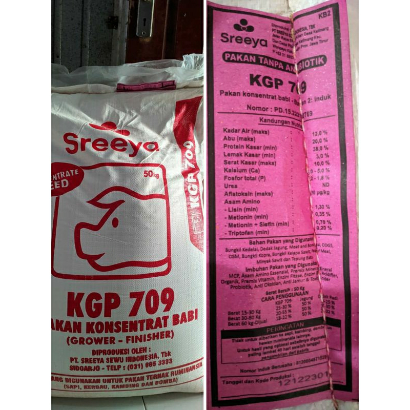 Konsentrat Babi Kgp 709 Pakan Penggemuk Ternak 500gram