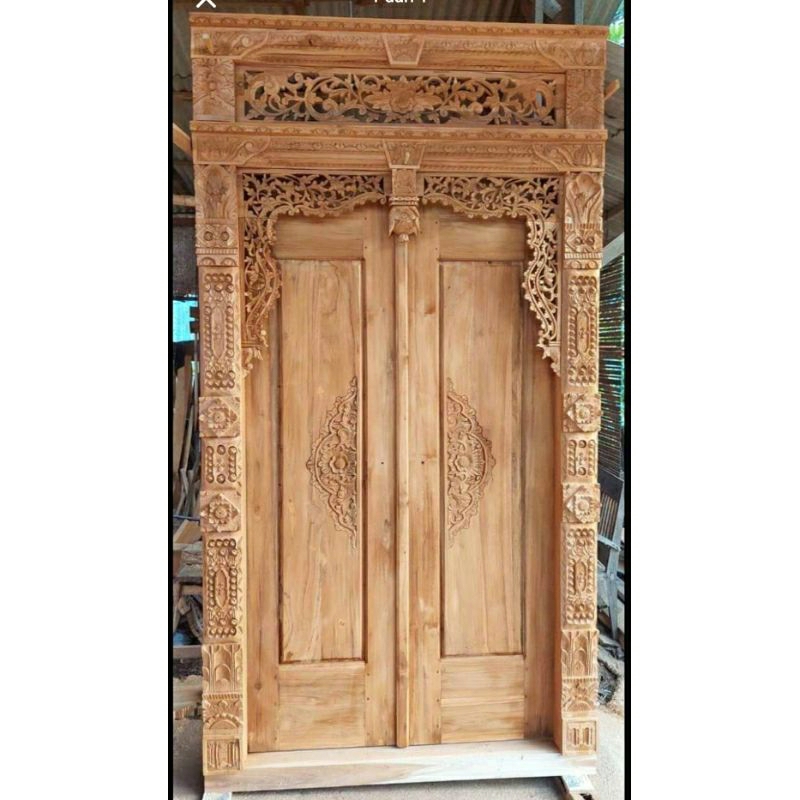 pintu gebyok gapura/pintu gebyok modern ukir jepara ful kayu jati asli