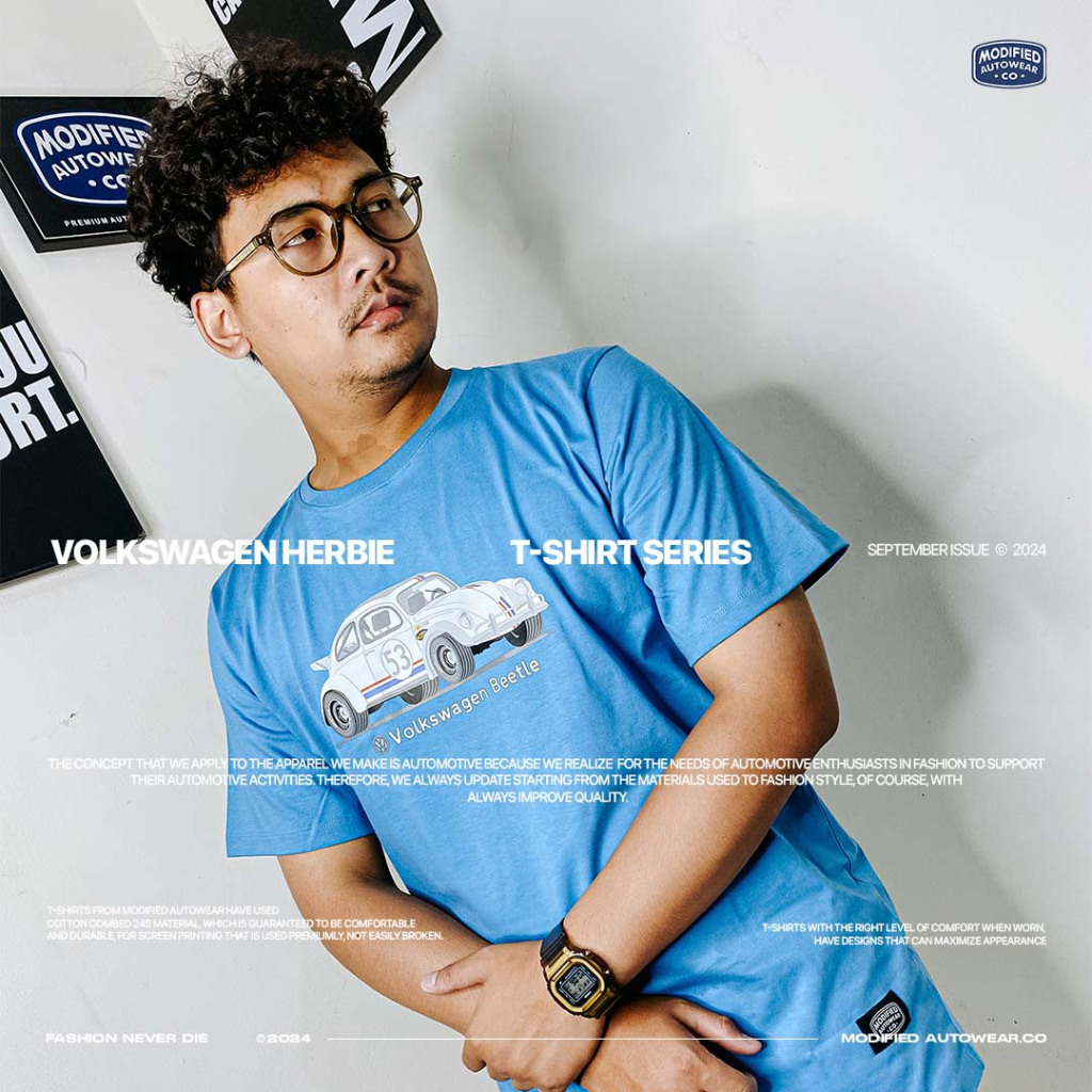 kaos volkswagen vw herbie modified autowear premium kaos lengan panjang tebal kaos VW kodok herbie