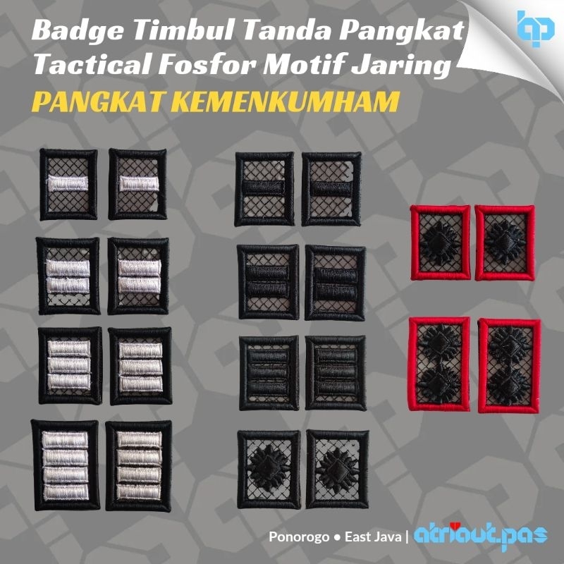 atributpas - Tanda Pangkat Tactical Kemenkumham ( Fosfor )