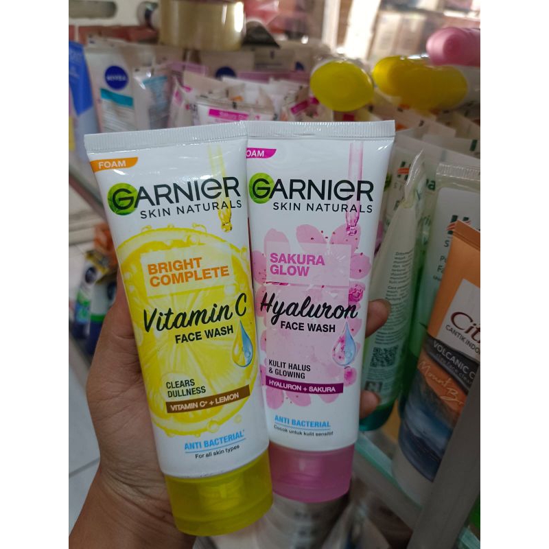 SABUN PENCUCI MUKA GARNIER SAKURA HYALURON PACE WASH/GARNIER VITAMIN C LEMON PACE WASH
