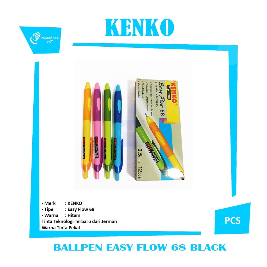 

BALLPEN EASY FLOW 68 BLACK KENKO