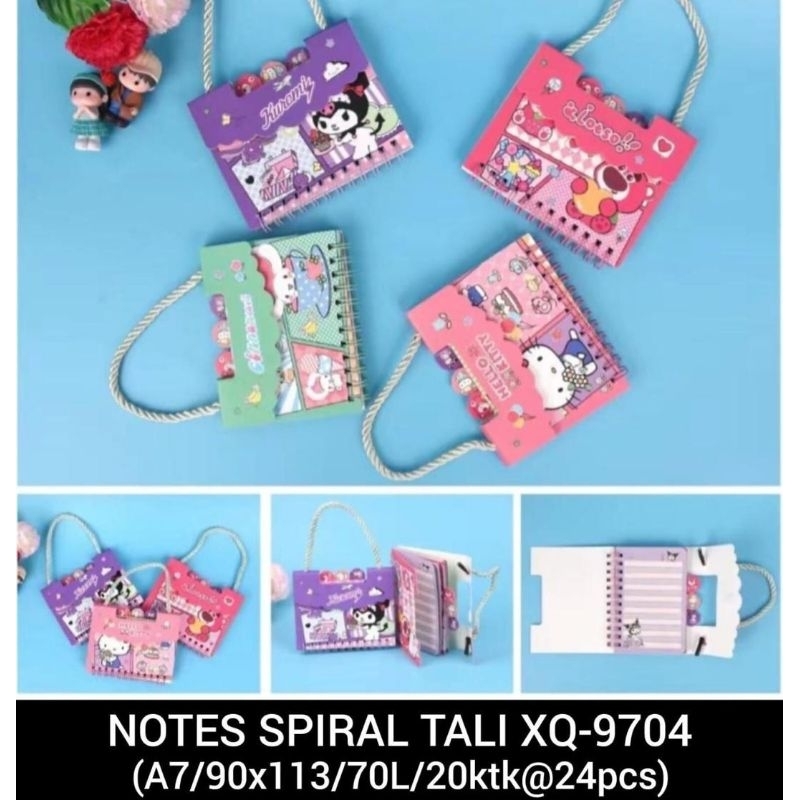 

Notes fancy spiral pakai tali A7 / block note spiral fanci motif lucu