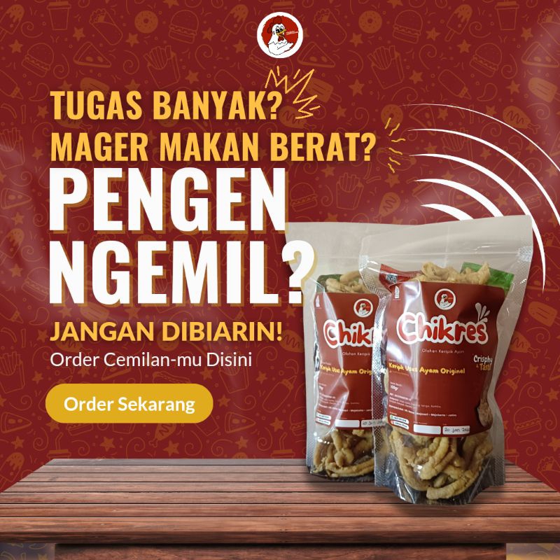 

Keripik Usus Ayam Chikres Original 100gr