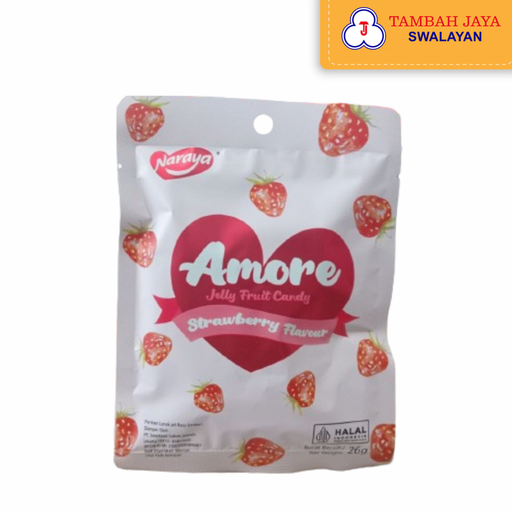 

Permen Naraya Amore Jelly Fruit Candy Strawberry Flavour 26g