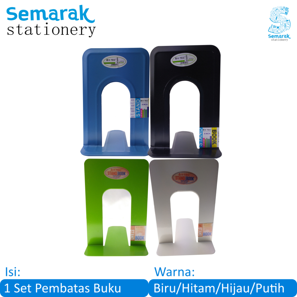 

Vtec ST-07 Pembatas Buku Besi - Hitam / Biru / Putih / Hijau [1 Set / 2 Pcs]