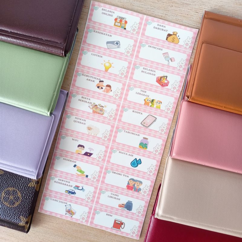 Dompet Disiplin Keuangan | Dompet Budgeting 32 Slot Uang FREE 20 Stiker Budgeting