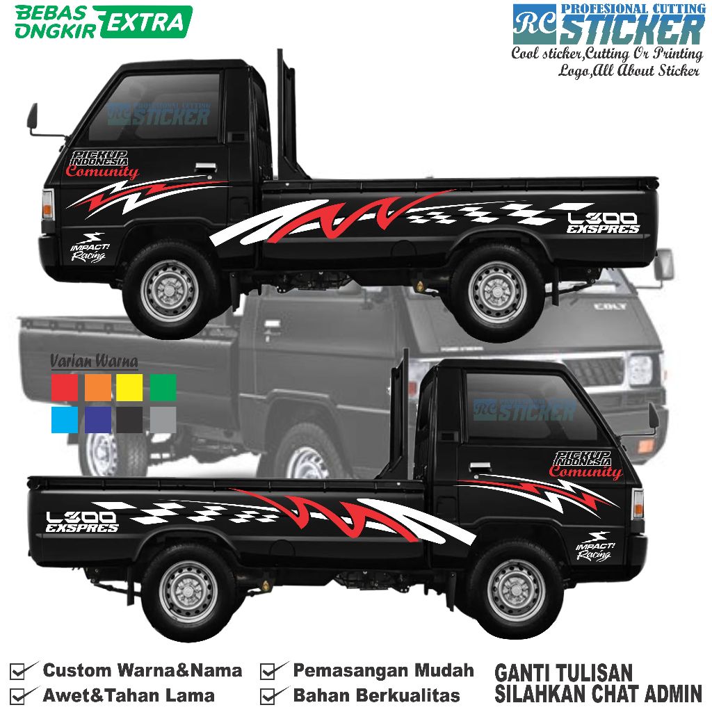 stiker cutting mobil l300 cutting stiker mobil pick up l300 terbaru keren
