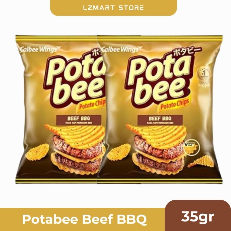 

Potabee Potato Chips Beef BBQ ( 35g ) / Keripik Kentang Sapi Panggang