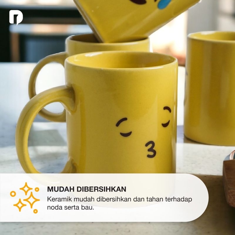 Homeco Ceramic Mug Emoji Internasional Set of 6