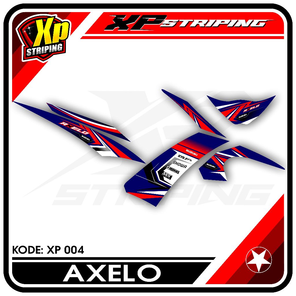 Striping Shogun Axelo - Sticker Striping Suzuki Shogun Axelo Desain Racing XP.04