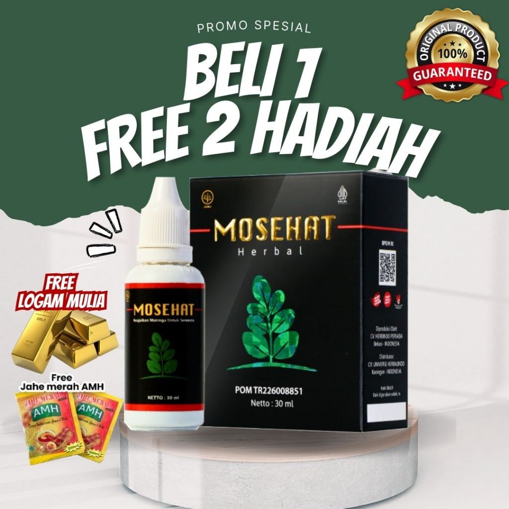 MOSEHAT Herbal Original 100% Atasi Kolestrol | Prostat | Asam Urat | Hernia | Amandek Anak/Dewasa
