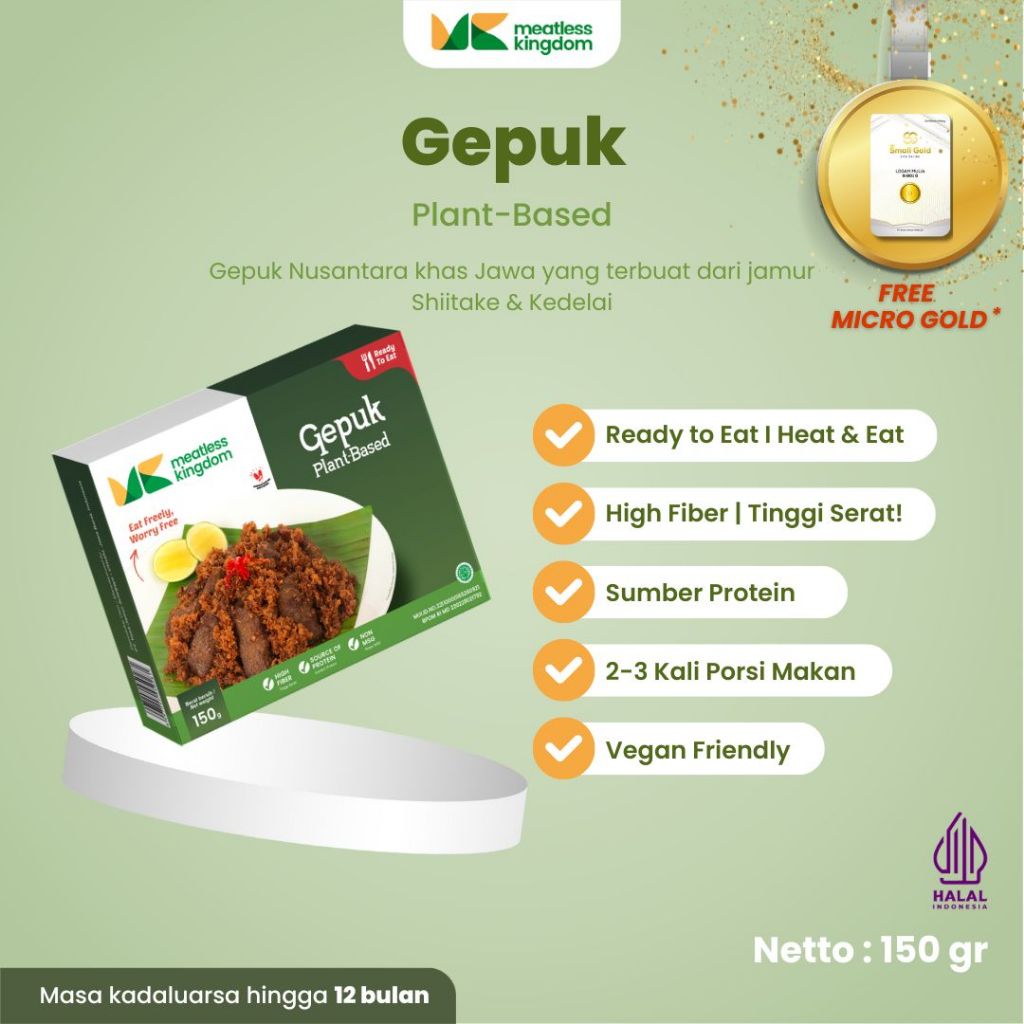 

Daging Vegan Gepuk - Meatless Kingdom - Kaya Serat & Sumber Protein