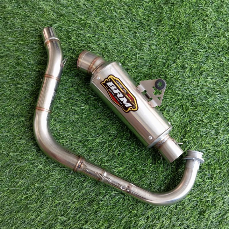 Knalpot RACING BRM J3 sarteng inlet 38 p20cm leher bending kolong samlong beat esp beat fi beat carb
