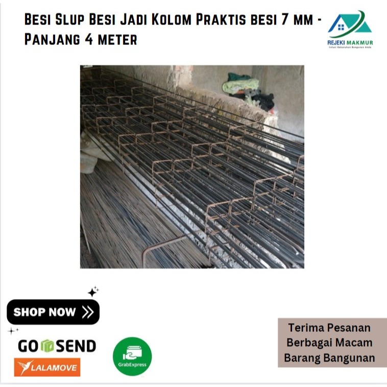 Besi Slup Besi Jadi Kolom Praktis besi 7 mm - Panjang 4 meter
