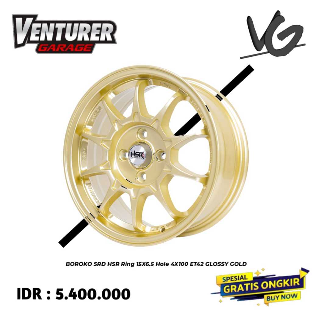 Velg mobil calya brio agya march baleno corolla ring 15 HSR boroko srd gold surabaya