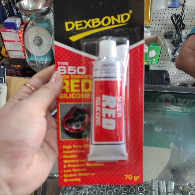 

lem gasket lem paking merah lem super red silicon verichem / lem paken gasket Super red 70g