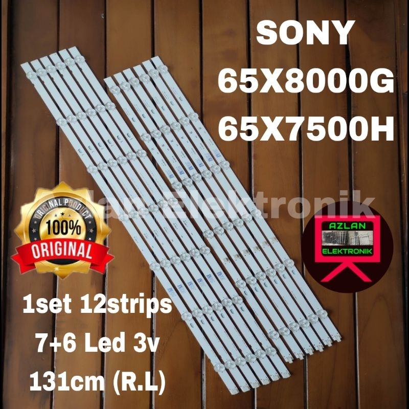 BACKLIGHT LED TV SONY 65" 65X8000G 65X7500H LAMPU BL 65X 13LED 12btg