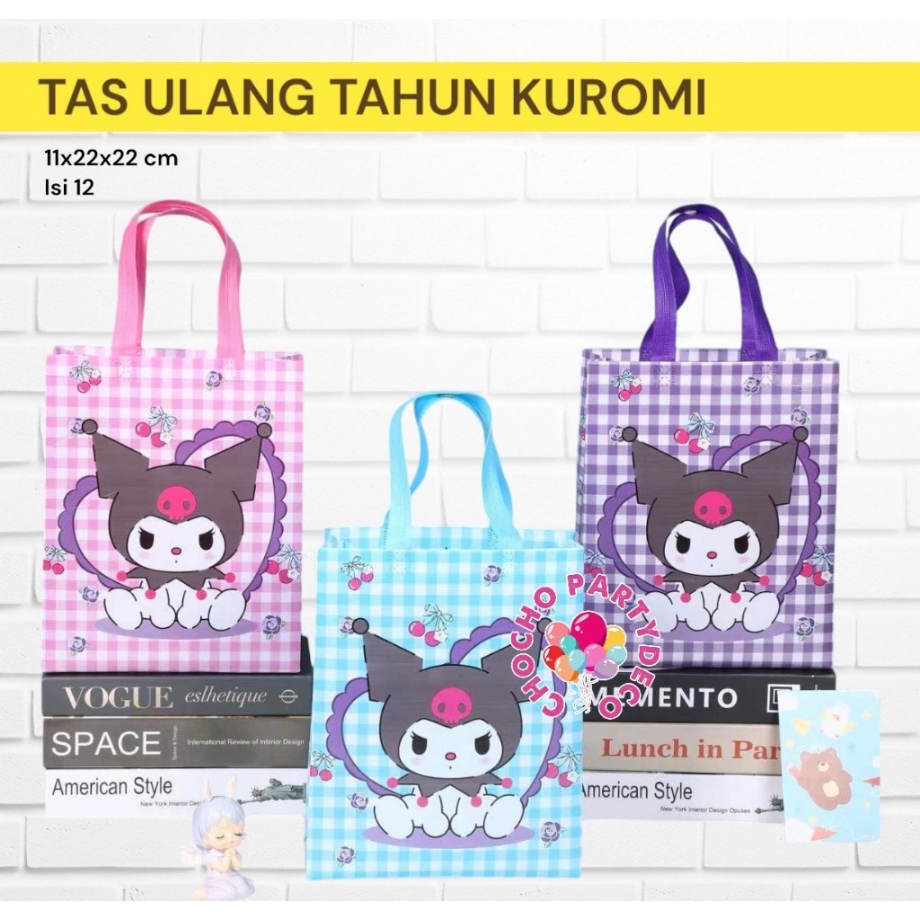 

Tas Ulang Tahun KUROMI SANRIO Isi 12 / Goodie Bag Kuromi