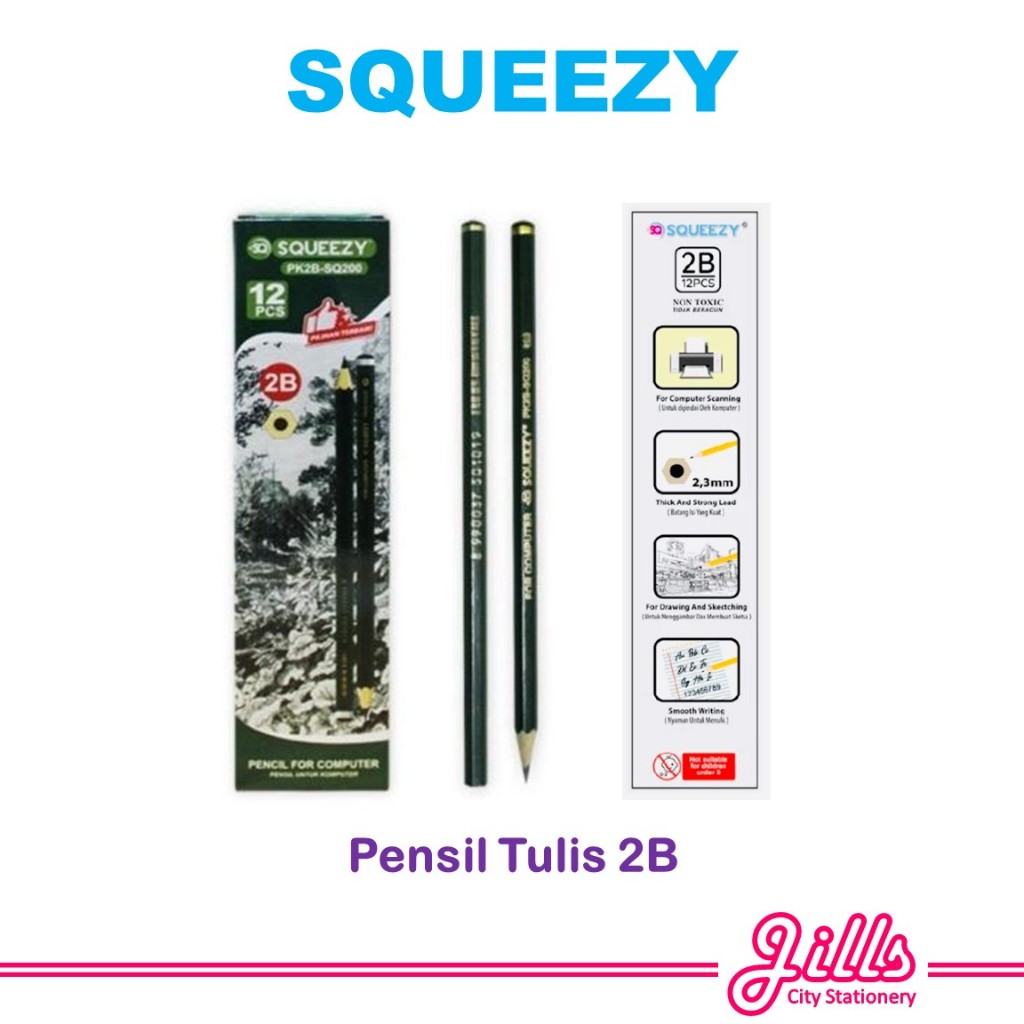 

Squeezy Pensil Tulis Tulis 2B (12 Pcs)