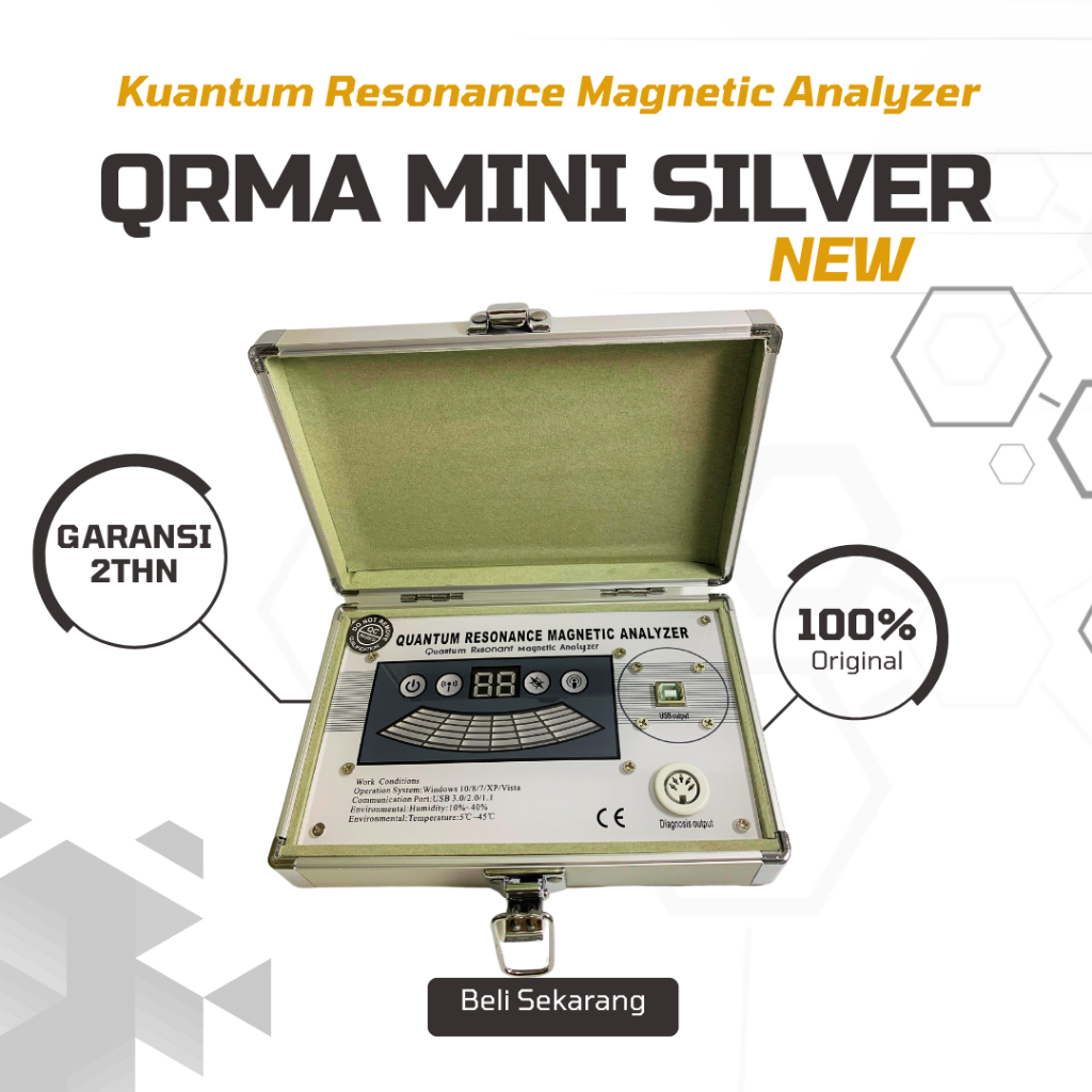 QRMA Quantum Mini Silver BAHASA INDONESIA Garansi 2 Tahun (Quantum Resonance Magnetic Analyzer)