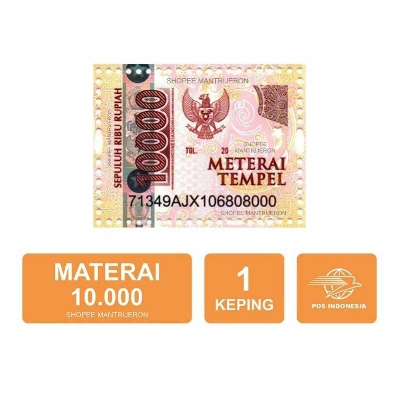 

Materai 10000 / Perangko 10rb